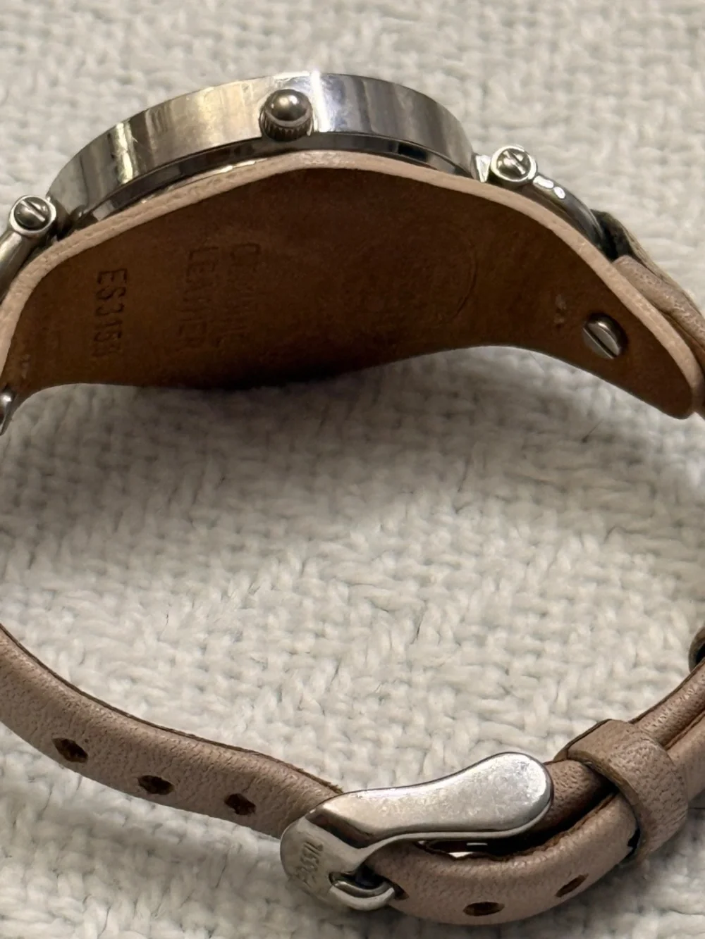 Fossil Light Pink Leather And Stainless Steel Wrist Watch #10